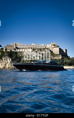 Italy, Baia (Naples), Baia 100 luxury yacht (boatyard: Cantieri di Baia) Stock Photo