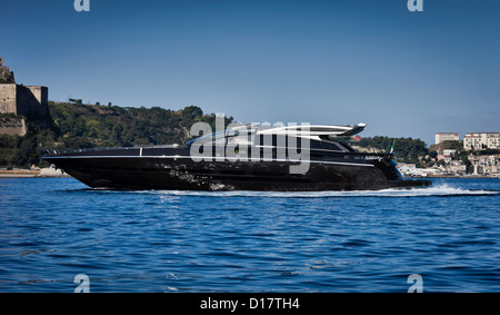 Italy, Baia (Naples), Baia 100 luxury yacht (boatyard: Cantieri di Baia) Stock Photo