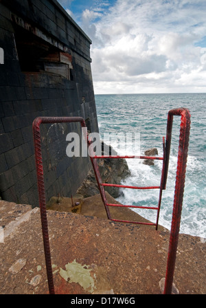 A German Bunker at Braye Harbour on Alderney, Channel Islands Stock Photo