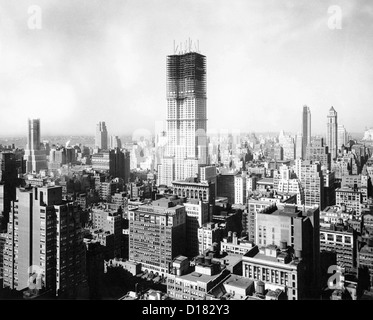 Empire State Building under construction in the early 1930s. The steel ...