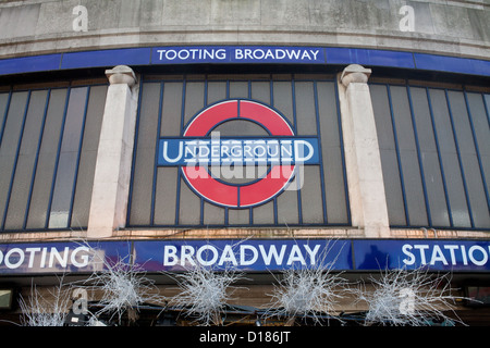 Exterior of Tooting Broadway underground station, London, before Christmas, 2012 Stock Photo