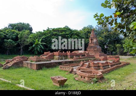 Ancient Pagoda (Chedi) at Wiang Kum Kam in Chiangmai Thailand. Stock Photo