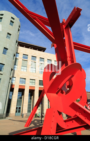 Lao Tzu Sculpture by Mark di Suvero on Acoma Plaza,Denver Public Library,Colorado,USA Stock Photo