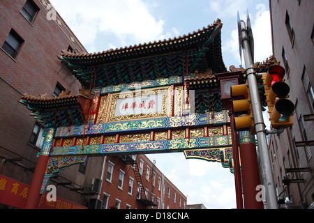 Friendship Gate, Chinatown, Philadelphia, USA Stock Photo