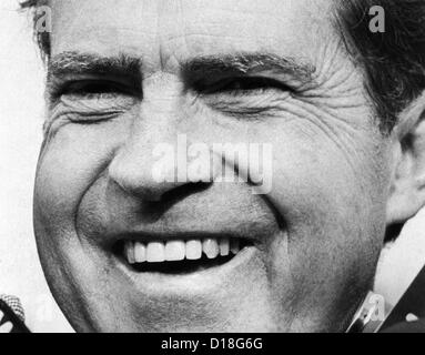 Former Vice President Richard Nixon smiling. New York Governor Nelson Rockefeller had just withdrawn from contest, leaving Stock Photo