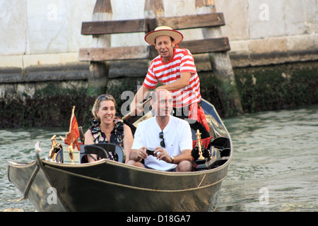 Funny gondola ride in Venice Stock Photo