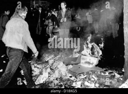 Students burn garbage in the Latin Quarter of Paris as new violence erupted early May 23, 1968. (CSU ALPHA 1546) CSU Stock Photo