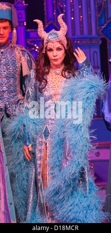 Priscilla Presley stars as the 'Wicked Queen' in the Snow White and the Seven Dwarfs panto at the New Wimbledon Theatre, London Stock Photo