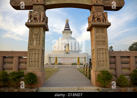 Entrance Gate To The World Peace Pagoda Near Pokhara City Nepal Stock Photo Alamy