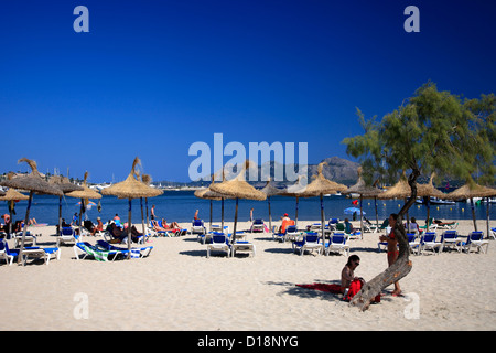 The resort of Port de Pollenca, Mallorca Island, Balearic Isles, Spain, Europe Stock Photo