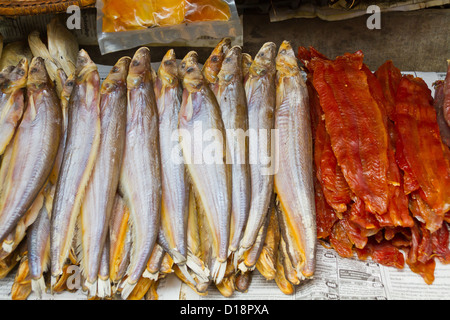 Dried Fish on a Market in Phnom Penh, Cambodia Stock Photo