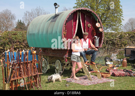 Bow top Gypsy Caravan Stock Photo