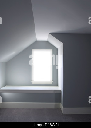 Bright Light Window With Angled Walls & Ceiling Dormers Stock Photo
