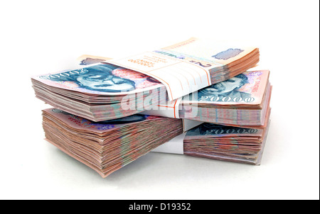 Stack of Hungarian Forint bills Stock Photo