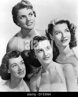 CHORDETTES Promotional photo of American vocal group about 1957. From left: Lynn Evans, Marjorie Needham, Carol Buschmann, Janet Ertel. Stock Photo