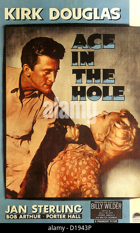 AN ACE IN THE HOLE Poster for 1951 Paramount film with Kirk Douglas and Jan Sterling Stock Photo