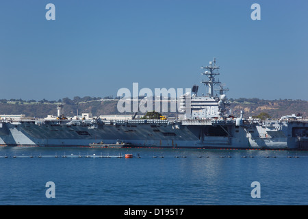 USS Ronald Reagan aircraft carrier in San Diego, California, USA. Stock Photo