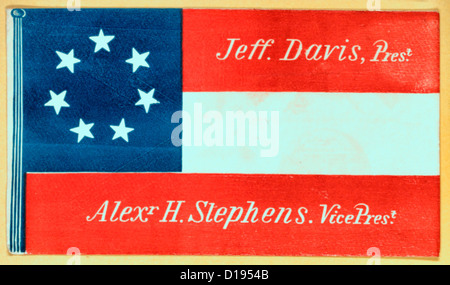 Envelope from the Confederacy during the USA Civil War featuring Jefferson Davis, President and Alexander Stephens, Vice-President Stock Photo