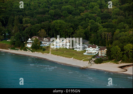 aerial photograph Lake Michigan shoreline vacation homes South Haven, Michigan Stock Photo