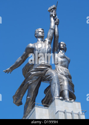 Sculpture "Worker and Kolkhoz Woman" in Moscow, Russia Stock Photo