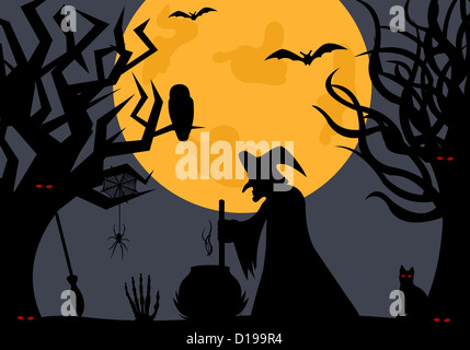 Illustration of a witch Stock Photo