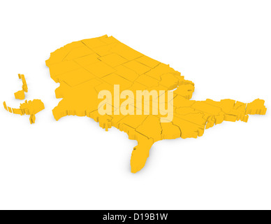 3d Render of the United States on White Stock Photo