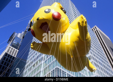 Macy's Thanksgiving Day Parade Pikachu Pokemon Balloon New York City USA Stock Photo