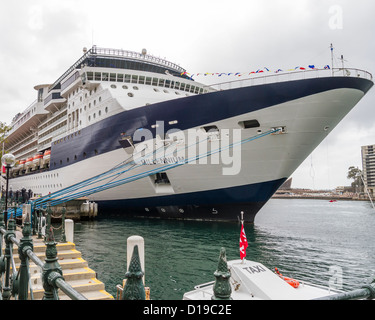 Celebrity Millenium cruise ship docked at cruise terminal in Sydney harbour. Stock Photo