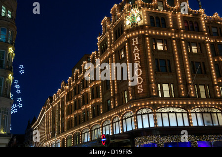Christmas Lights at Harrods, Knightsbridge, London 2012 Stock Photo