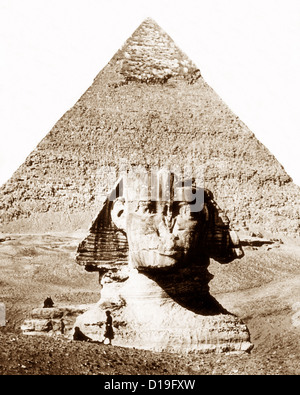 Egypt Sphinx and Pyramid Victorian period Stock Photo