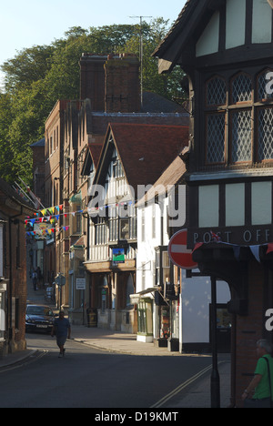 View up High Street in Arundel. West Sussex. England Stock Photo