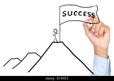 Man drawing success meaning on white board Stock Photo - Alamy