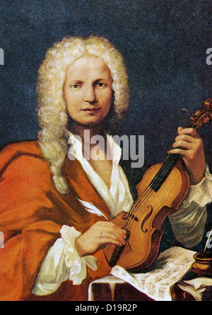 ANTONIO VIVALDI (1678-1741) Italian Baroque composer and violinist in portrait dated 1723 Stock Photo