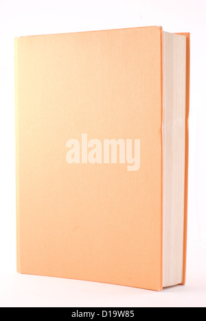 Orange book isolated on white. Vertical composition.