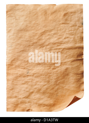 stack of old paper on a white background Stock Photo