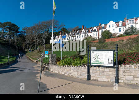 Footpath from Boscombe Beach up through Boscombe Chine Gardens in Dorset, England, UK Stock Photo