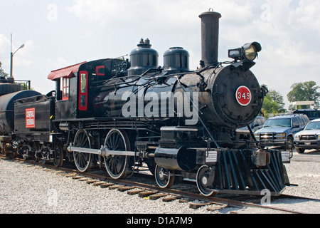 Central of Georgia 4-4-0 steam locomotive on display outside a railroad museum Stock Photo