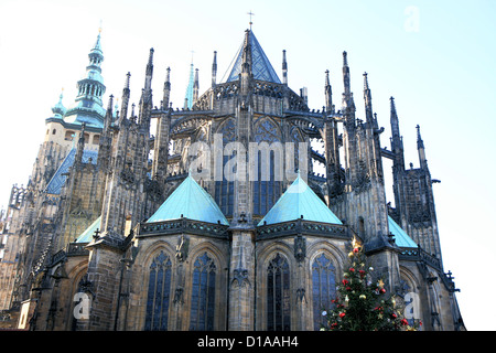 Gothic St Vitus cathedral, Prague, Czech Republic Stock Photo