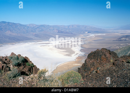 Death Valley National Park, California, USA - Overlooking Badwater Basin, Salt Flats, and Panamint Mountains from Dante's View Stock Photo