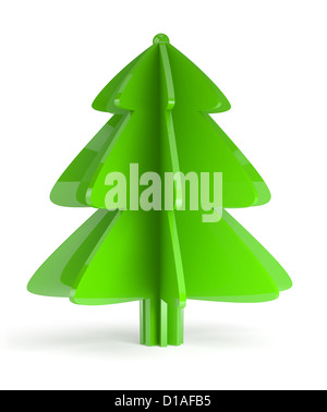 Illustration of christmas tree on white background Stock Photo