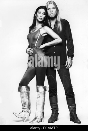 CHER  Promotional photo with fellow US musician Greg Allman about 1976 Stock Photo