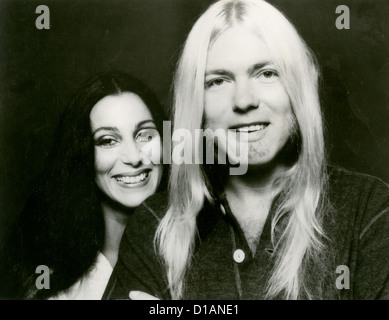 CHER  Promotional photo with fellow US musician Greg Allman about 1976 Stock Photo