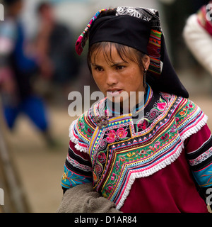 Woman During A Funeral Procession, Yuanyang, Yunnan Province, China Stock Photo