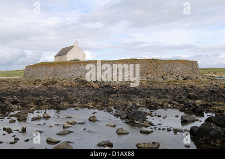 Historic St Cwyfan's Church Aberffraw Anglesey Mon Wales Cymru UK GB Stock Photo