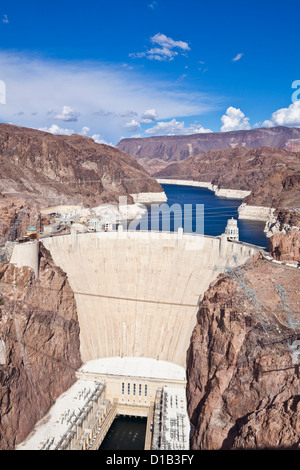 the Hoover hydro-electric power generating station dam wall Arizona United States of America Stock Photo