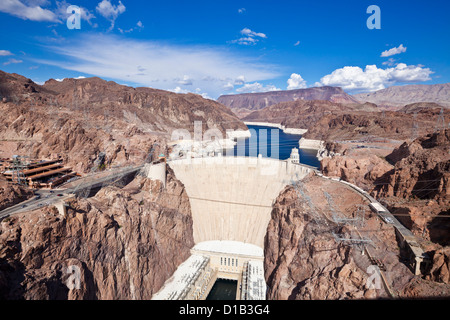 the Hoover hydro-electric power generating station dam wall Arizona United States of America Stock Photo