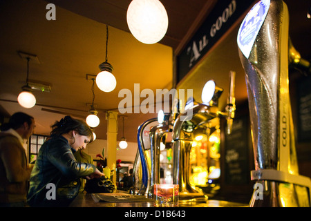 London, United Kingdom, guests in a typical pub in London Stock Photo