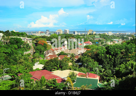 Skyline of Metro Cebu from Taoist temple. Stock Photo