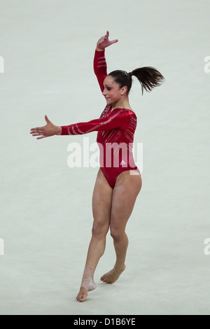 Jordyn Wieber (USA) preforming the floor exercise during the women's gymnastics team finals at the 2012 Olympic Summer Games