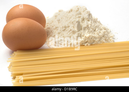 Flour eggs and pasta Stock Photo